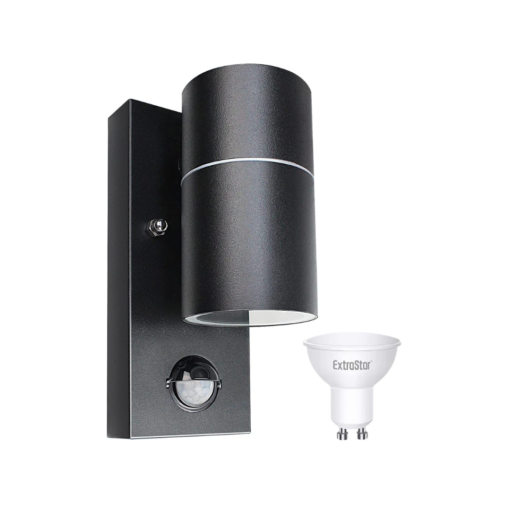 outdoor PIR sensor down wall light black