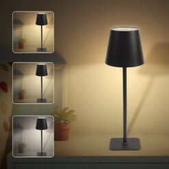 Extrastar LED Desk Lamp Rechargeable, Black, 3 Color Change