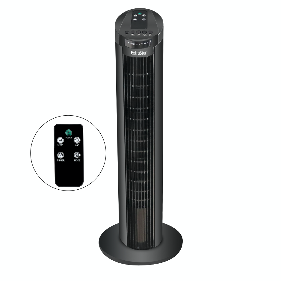 Remote Control Tower Fan (black) (TF2901R) - ExtraStar Electrical UK